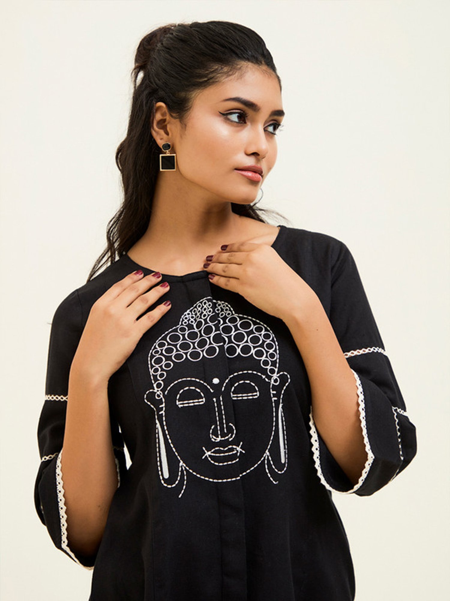 Melon by PlusS Blue Printed Shirt Pant Set