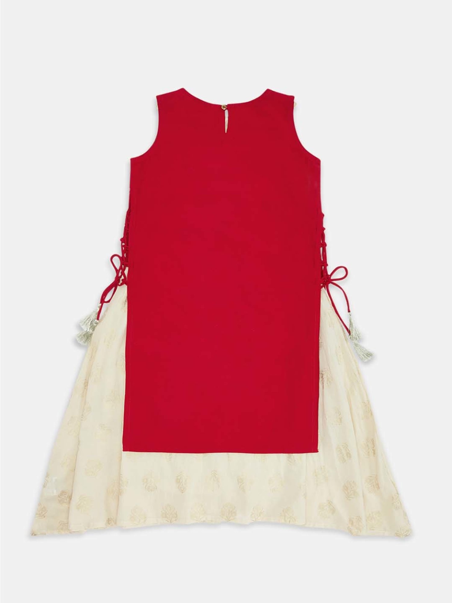 Akkriti by Pantaloons Kids Red & Cream Embroidered Kurta Set