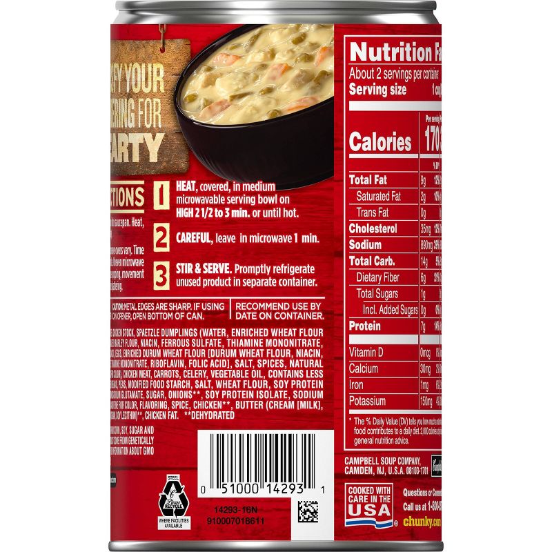 Campbell's Chunky Creamy Chicken & Dumplings Soup - 18.8oz