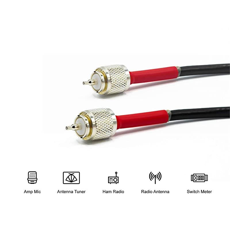 Experts RG-8X Coax - 25 FT PL259 M/M Connectors - Heavy Duty Indoor/Outdoor Weatherproof Jumper s - CB, Ham Radio, Short Wave Radio - HF, VHF, UHF