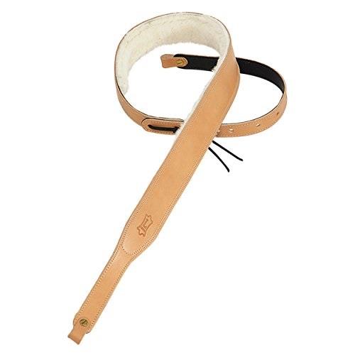 levy's leathers pmb42nat vegtan leather banjo strap with sheepskin, natural