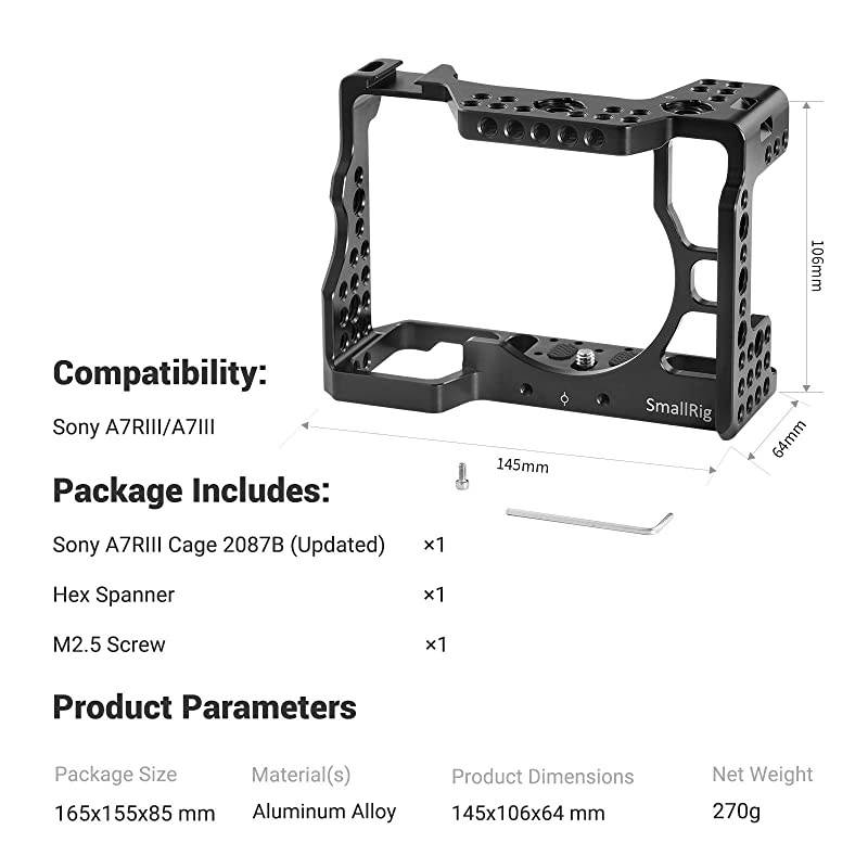 Update  A7RIII A7III Camera Cage for Sony A7RIII A7III Camera ILCE7RM3 A7R Mark III 2087