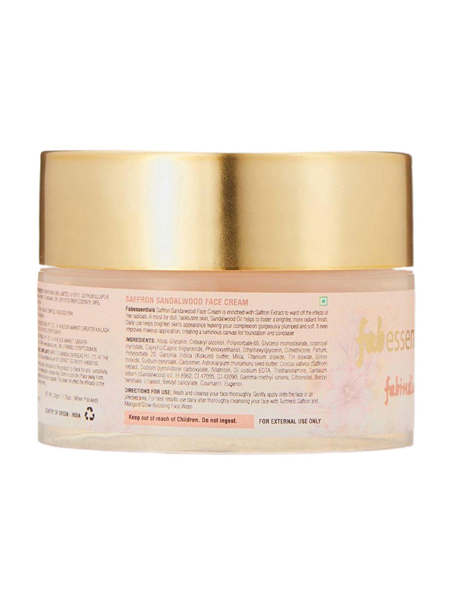 Fabessentials Saffron & Sandalwood Face Cream - 50 gm
