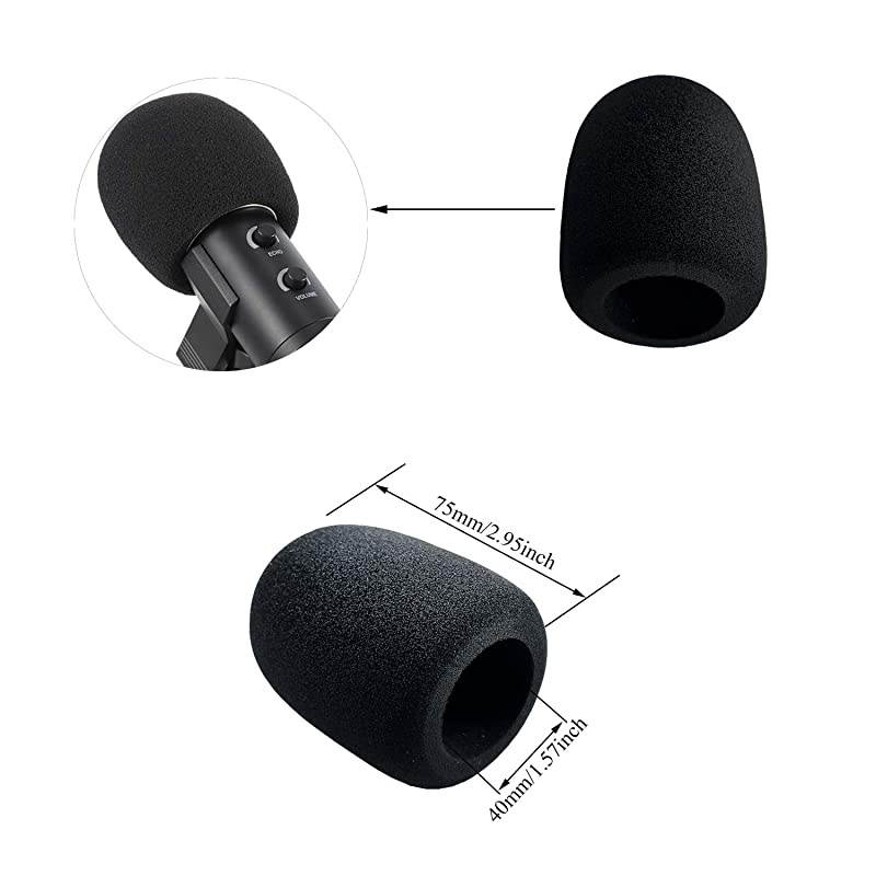 Pc Microphone Pop Filter Mask Shiled For Blue Yeti Dual Layer Mesh Mic Filters Wind Pop Screen With Flexible 360&deg;Gooseneck Clip 2 Pcs Mic Cover Foam