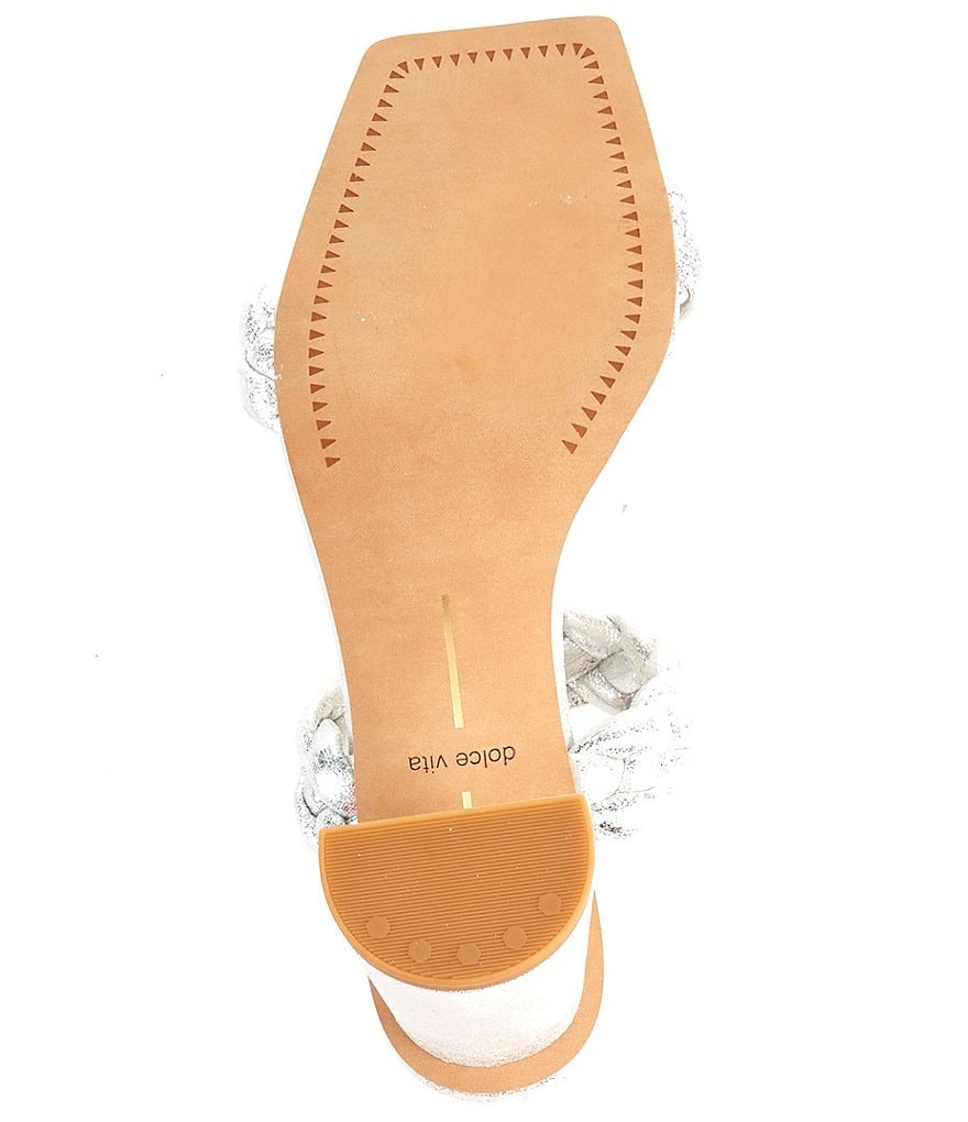 Dolce Vita Paily Braided Metallic Block Heel Dress Mules
