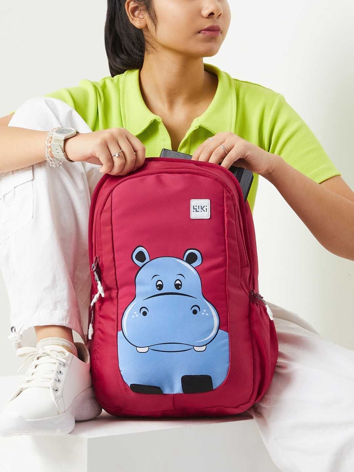 Wiki Back to School Champ 2 Red Polyester Printed Backpack - 16 Ltrs