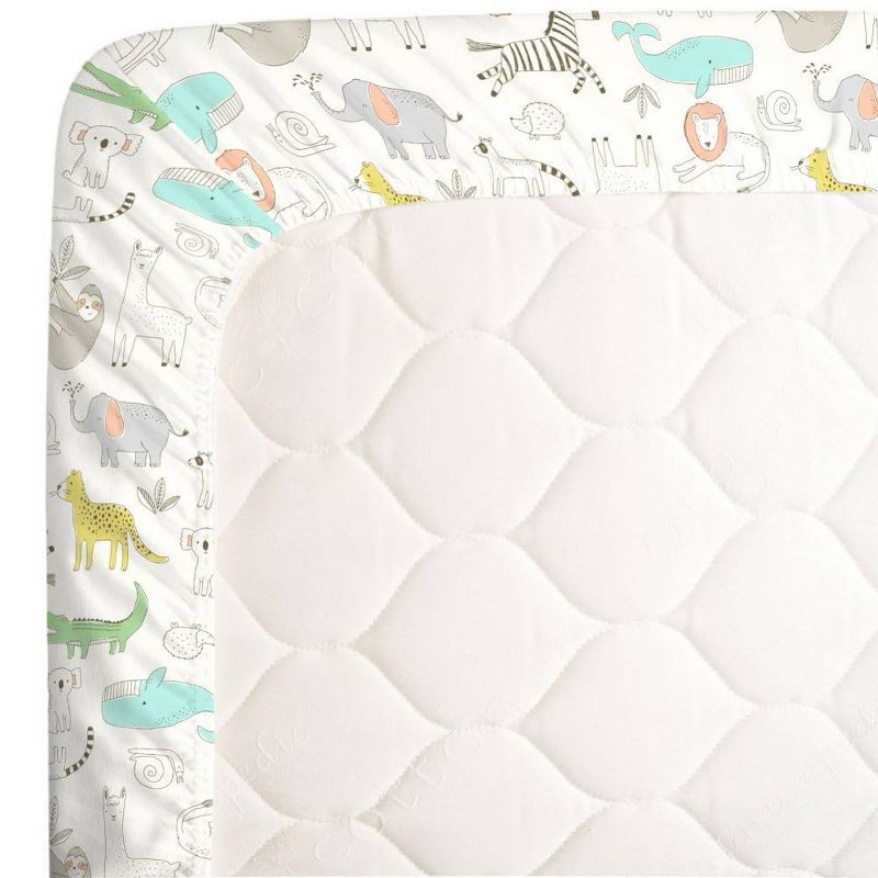 Carter's Colorful Zoo Animals Super Soft Mini Crib Fitted Sheet