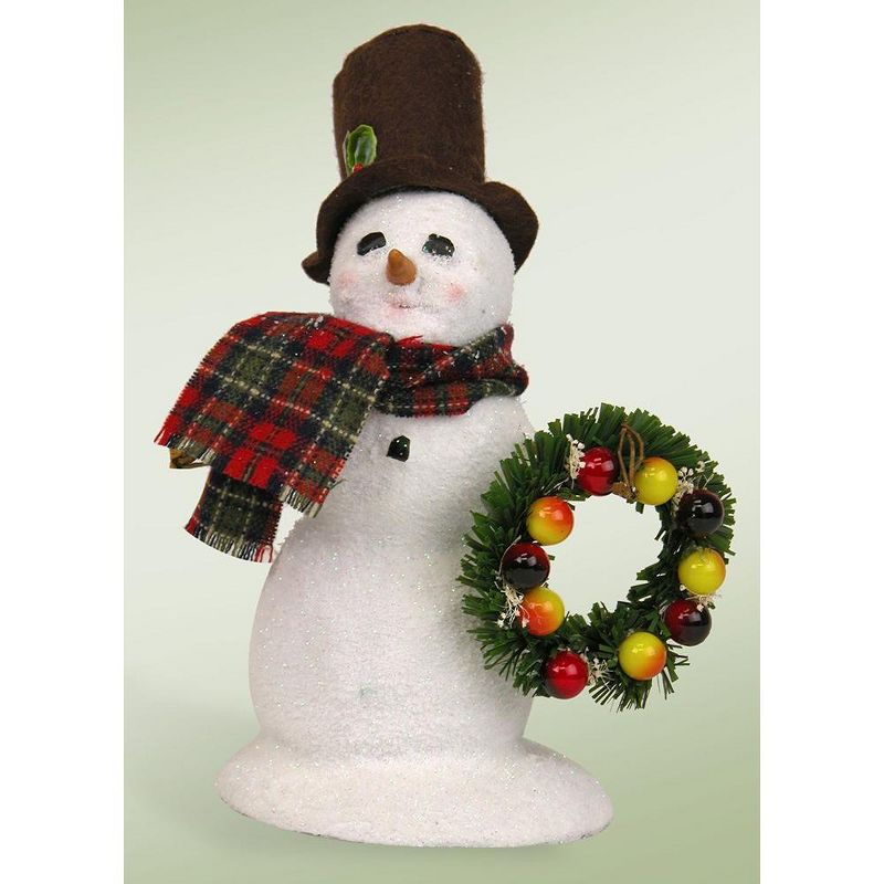 Byers Choice 8" Small Snowman with Wreath Christmas Caroler Figure