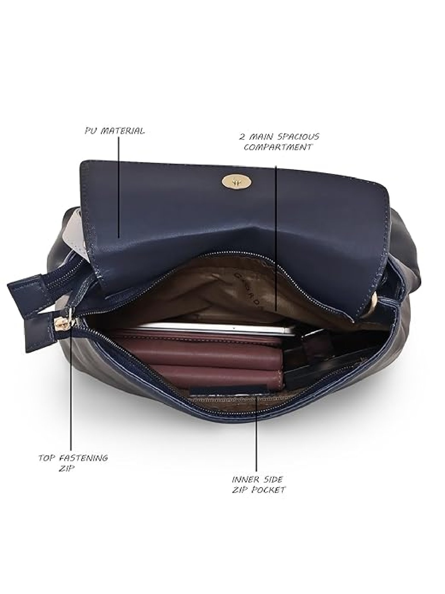 ZOUK Kashmir Blooms Classic Multicolor Printed Medium Handbag