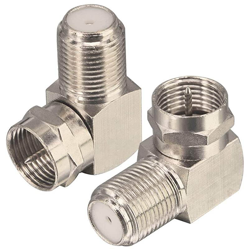 Cable Right Angle Connector F Type Female to Male Adapter Right Angle Coax Connector F Male to Female RG6 Adapter for Coax Cable and Wall Plates Coax 90 Degree Pack of 2