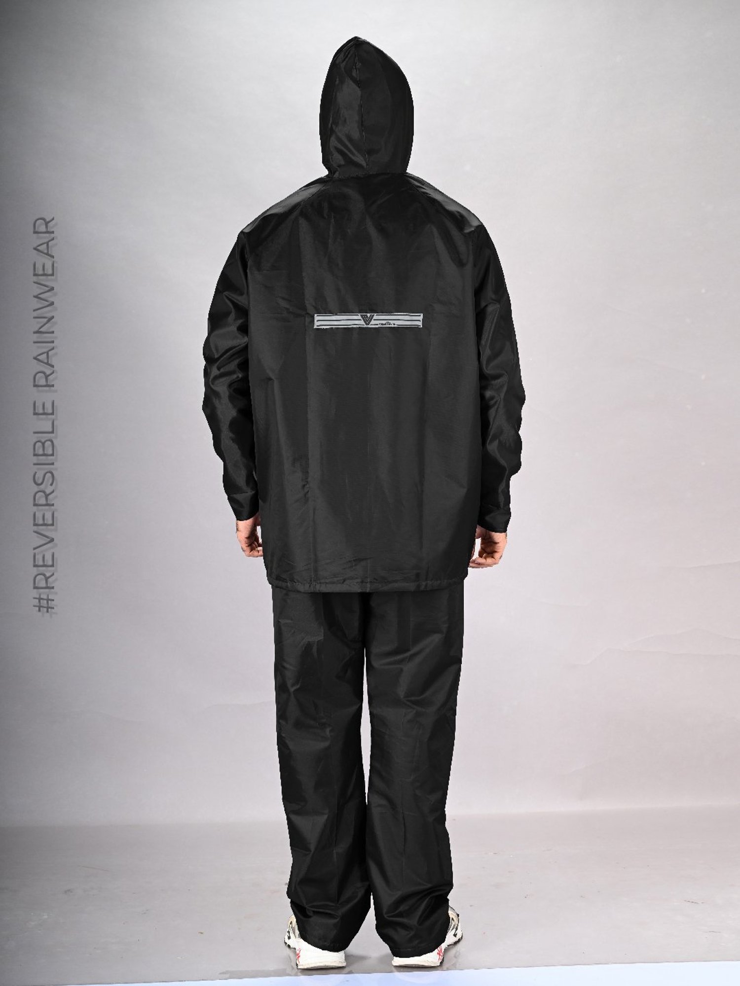 Lux Venus Black Regular Fit Rainwear Jacket