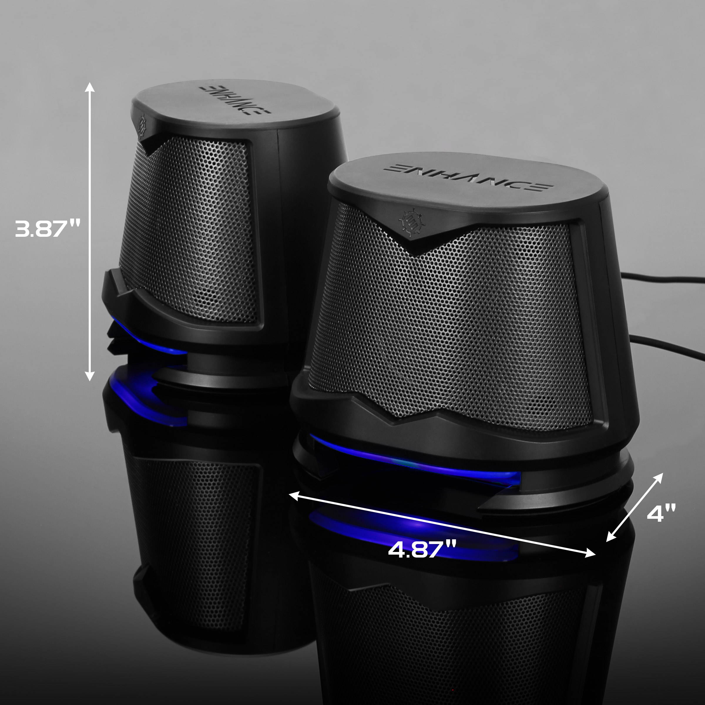 Enhance SB2 2.0 High Excursion Computer Speakers with LED Lights