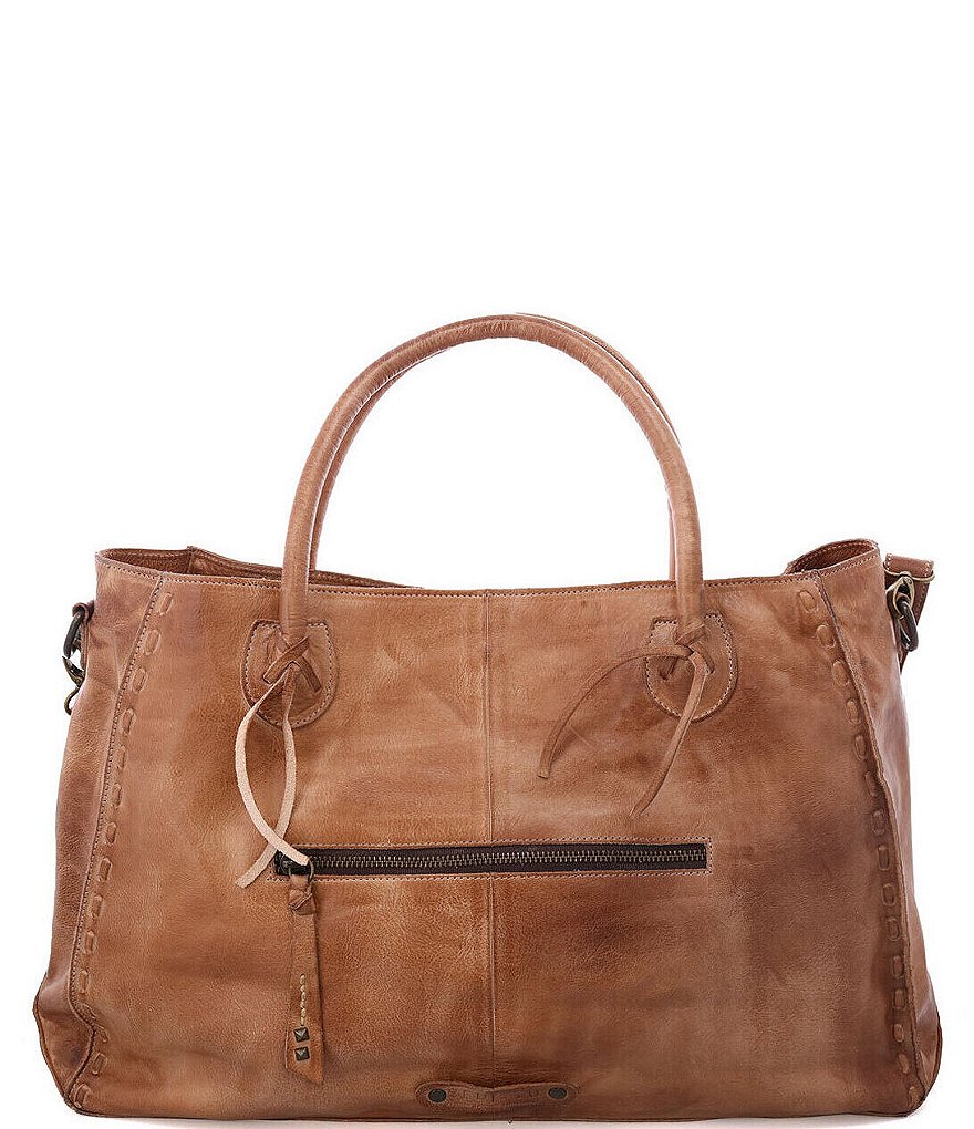 Bed Stu Rockaway Stitch-Detail Distressed Satchel Bag