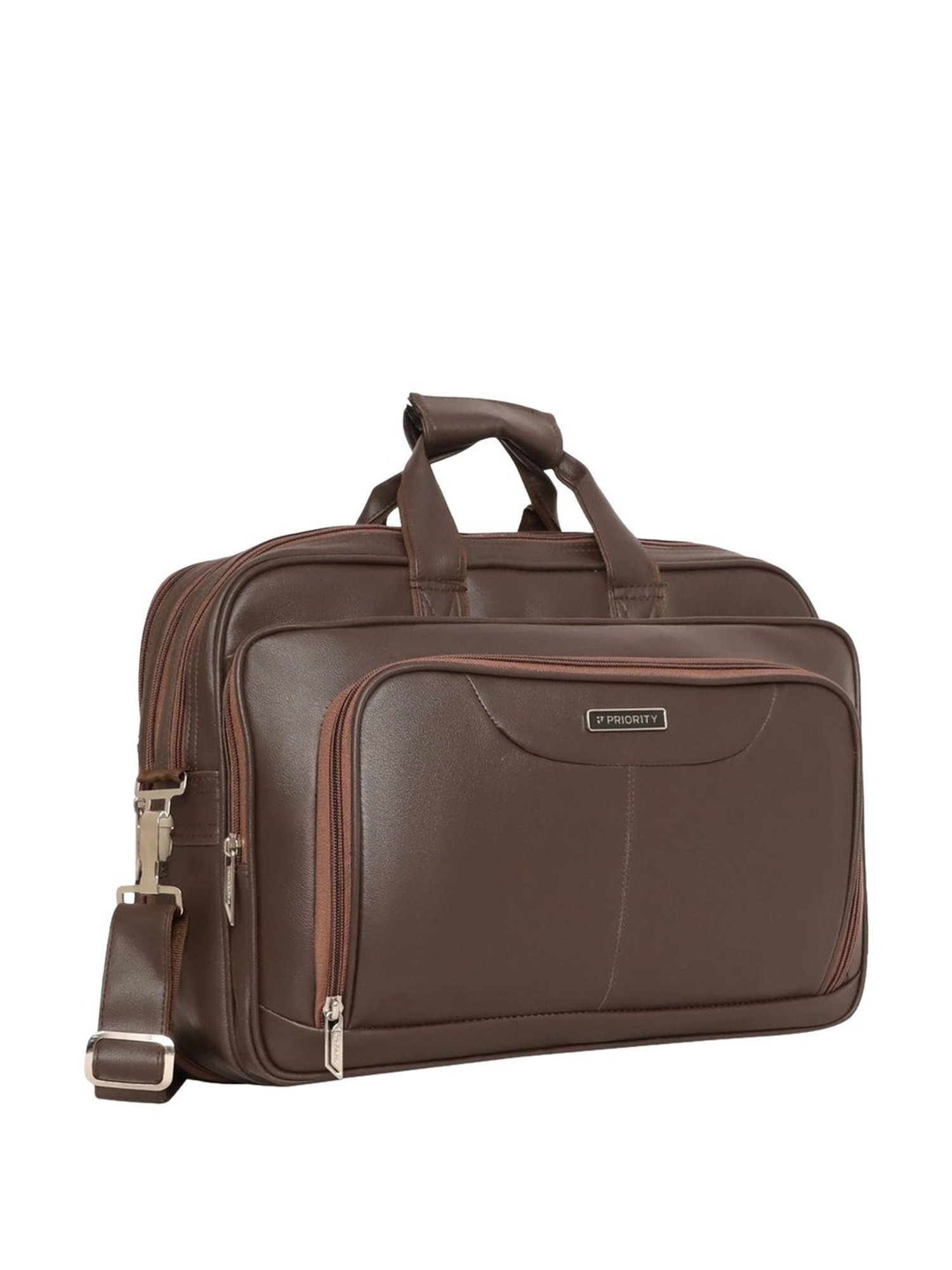 Priority Brown Synthetic Large Messenger Bag