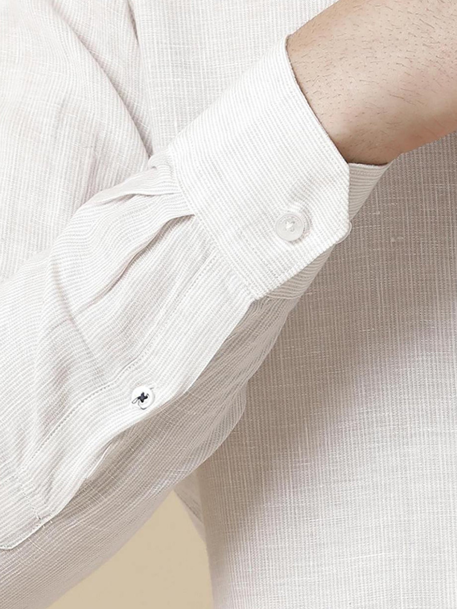 Linen Club Brown Linen Contemporary Fit Texture Shirt