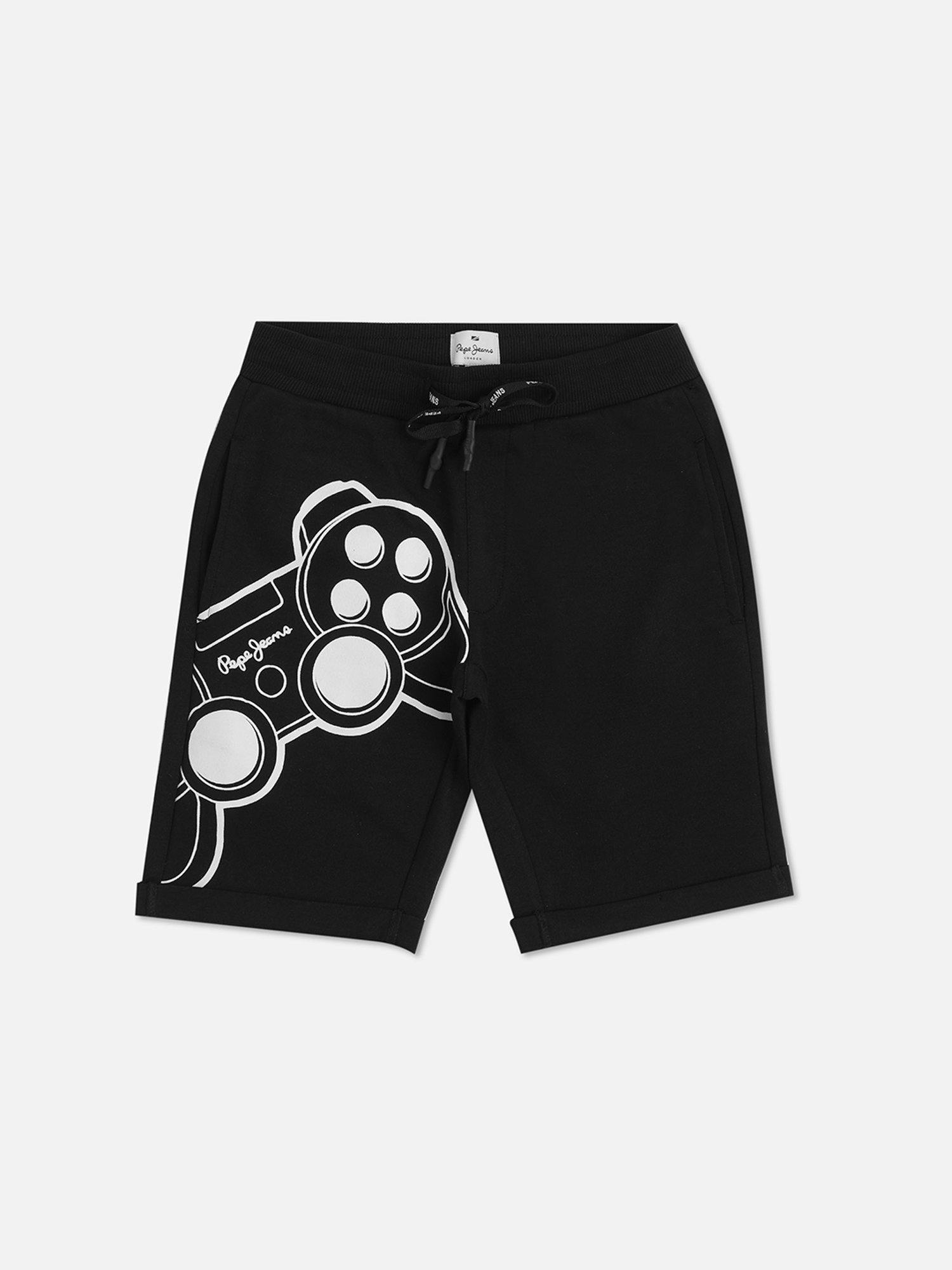 Pepe Jeans Kids Black Graphic Print Shorts