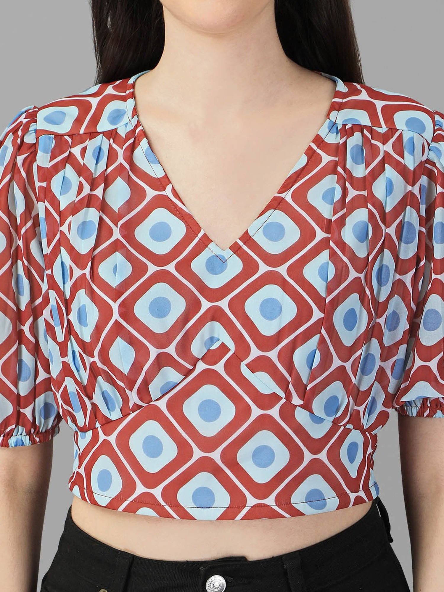 MASAKALI.CO Multicolor Printed Crop Top