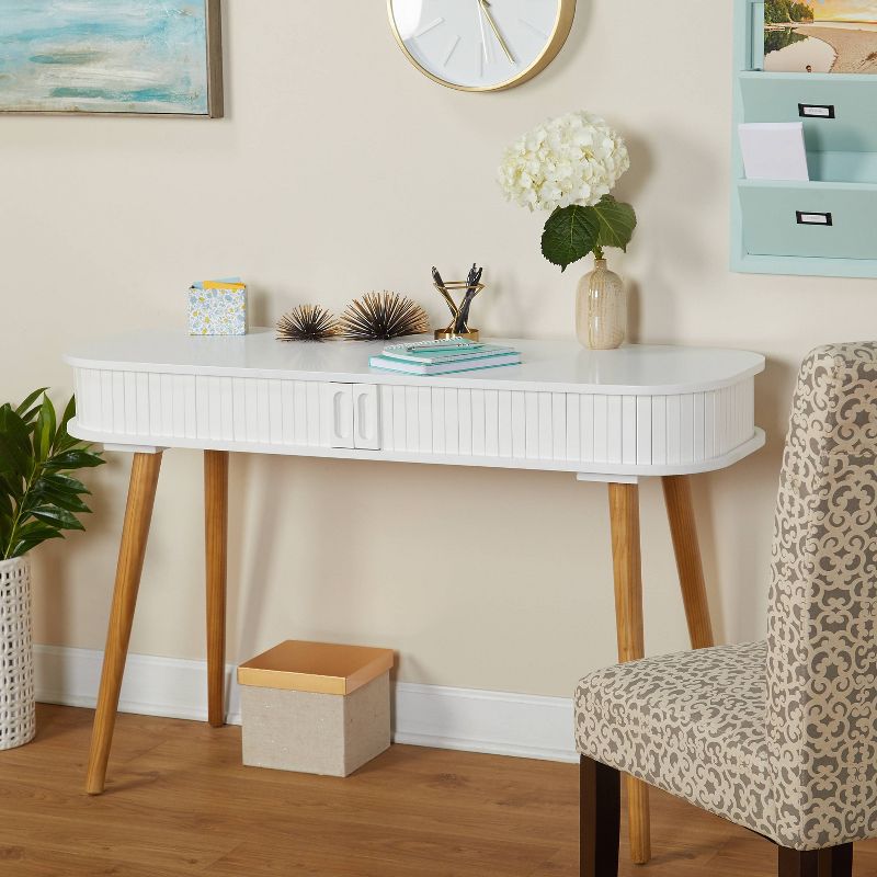Edie Desk - White/Walnut - Buylateral