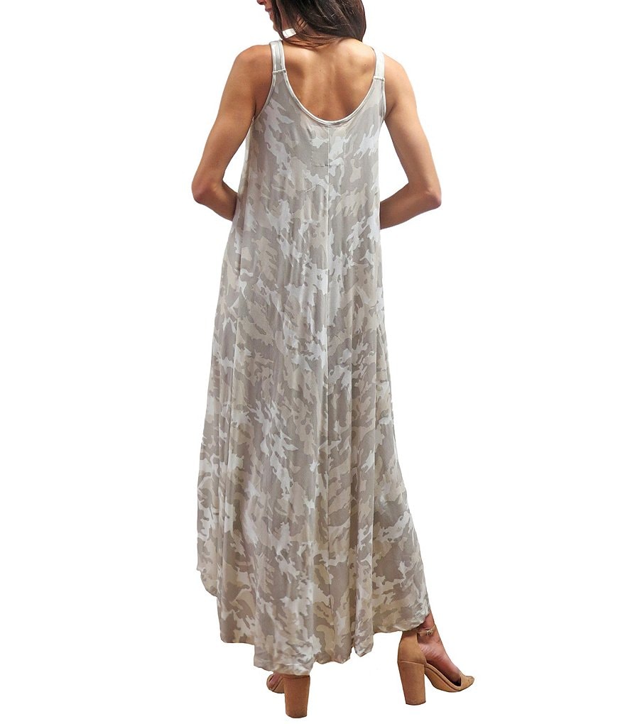 Karyn Seo Divya Faded Camoflage Embroidered Maxi Dress