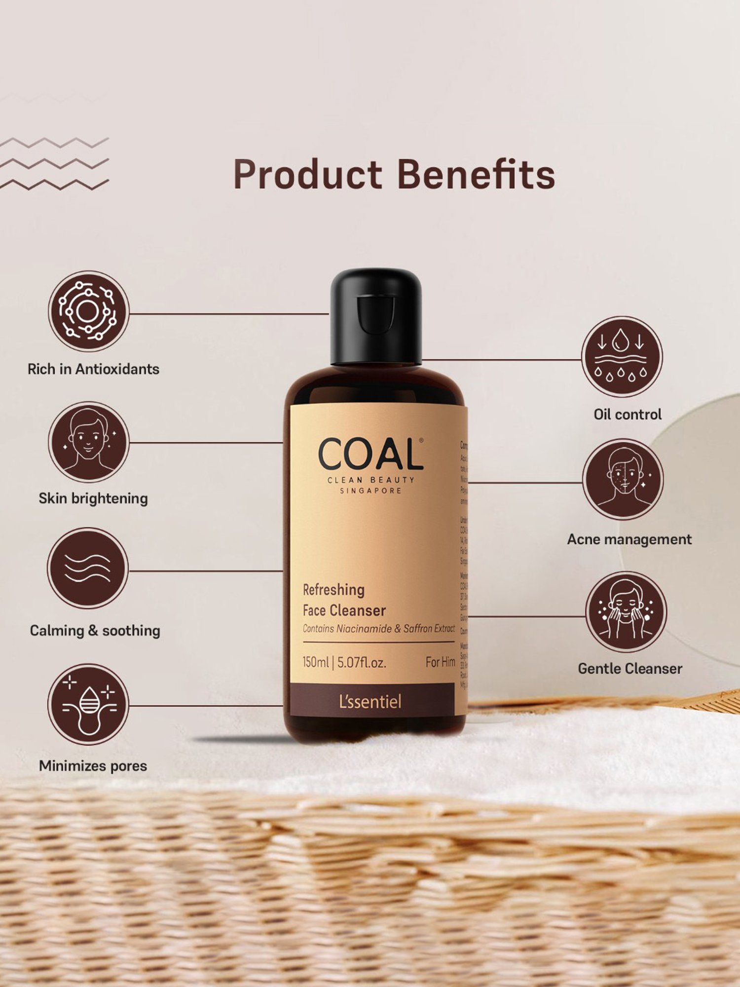 COAL Clean Beauty Refreshing Face Cleanser - 150 ml