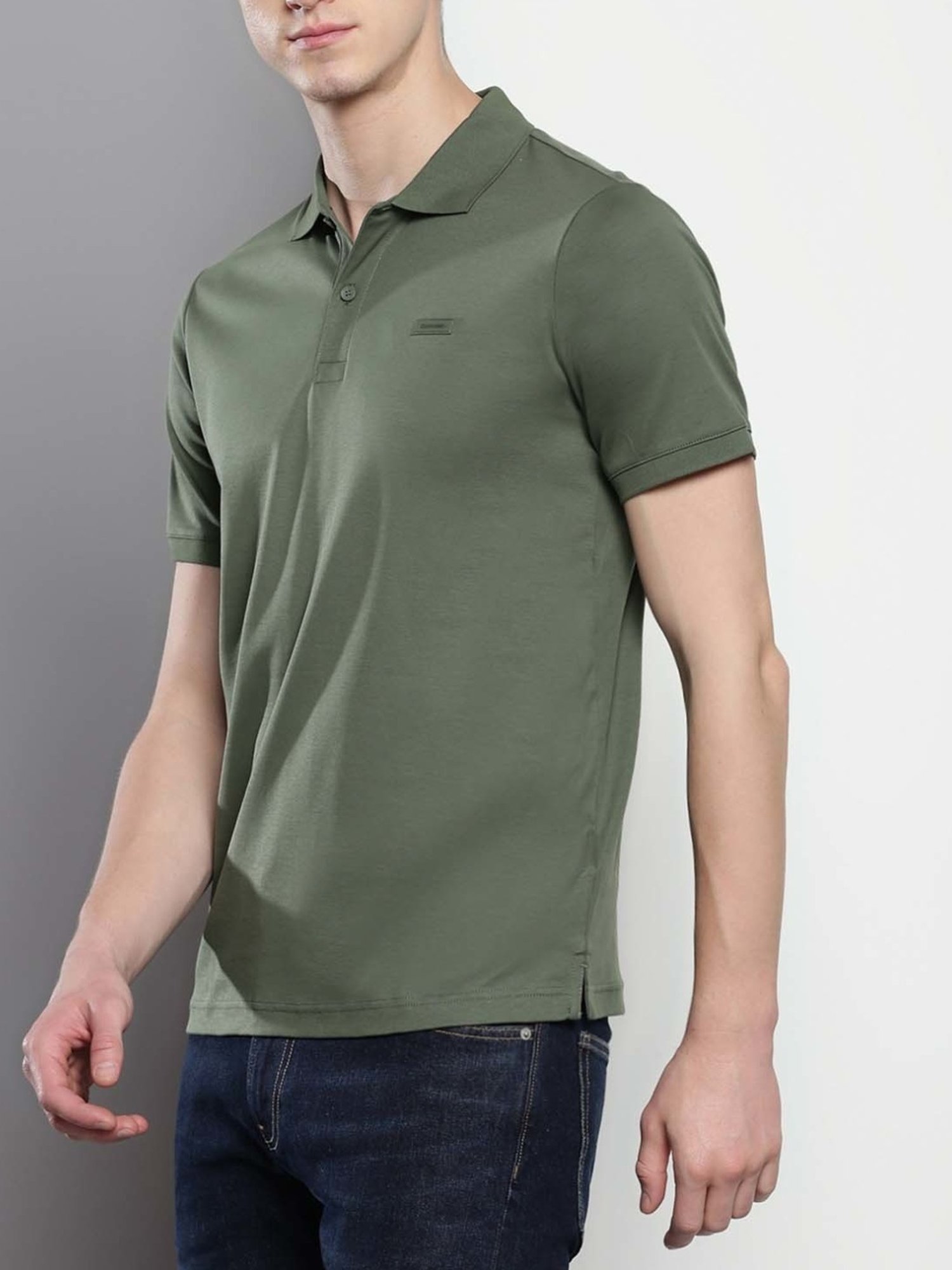 Calvin Klein Thyme Cotton Slim Fit Polo T-Shirt