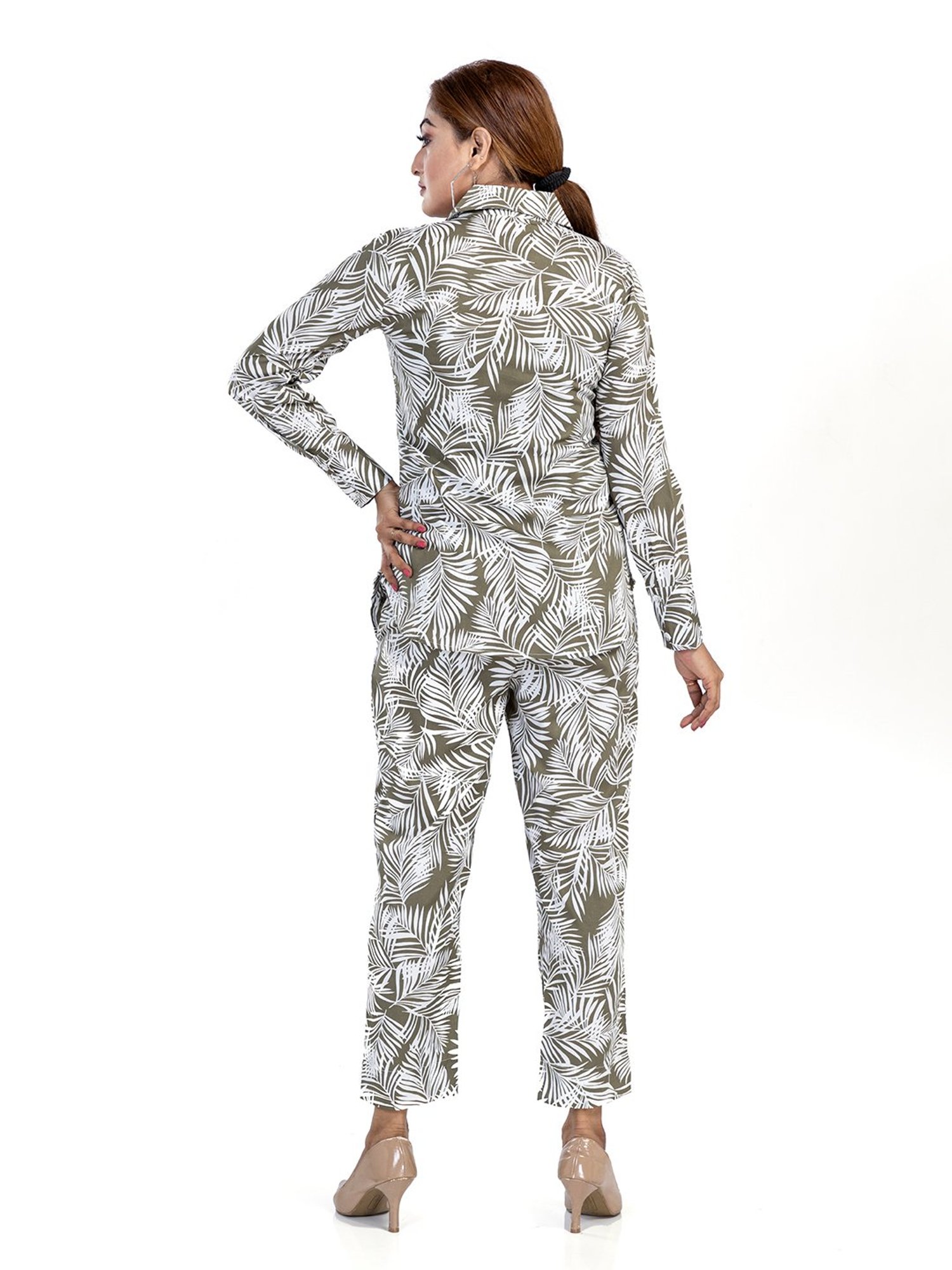 Nino Bambino Olive Printed Shirt With Pants