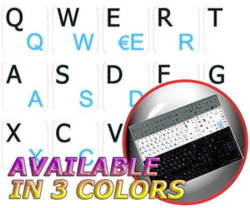 DANISH - ENGLISH NOTEBOOK NON-TRANSPARENT WHITE KEYBOARD STICKERS