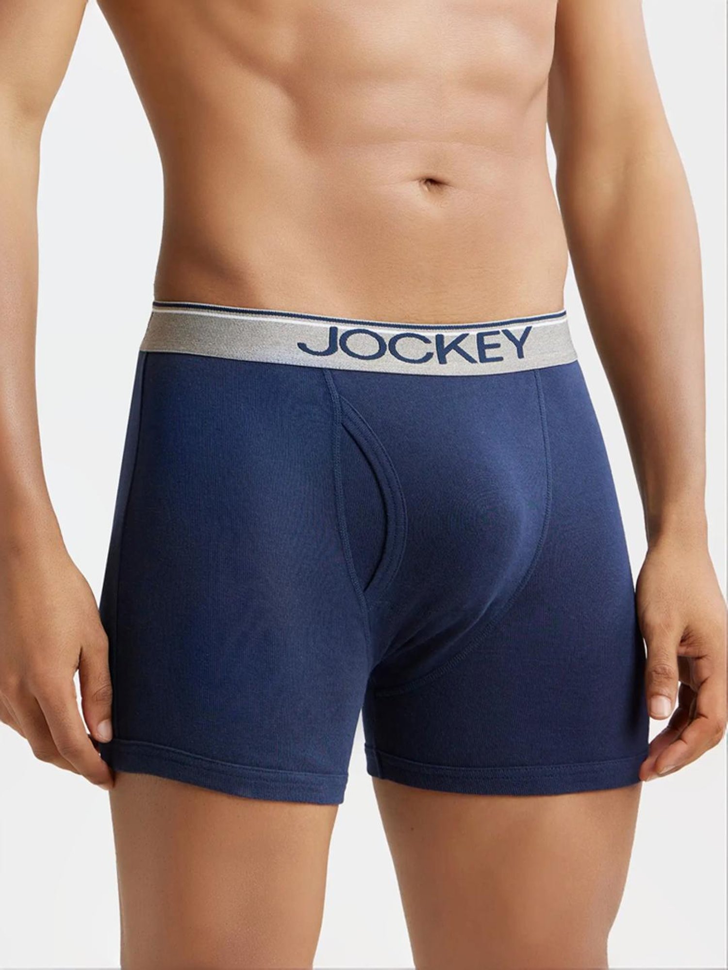 Jockey 8009 Men's Super Combed Cotton Rib Solid Boxer Brief with Ultrasoft Waistband