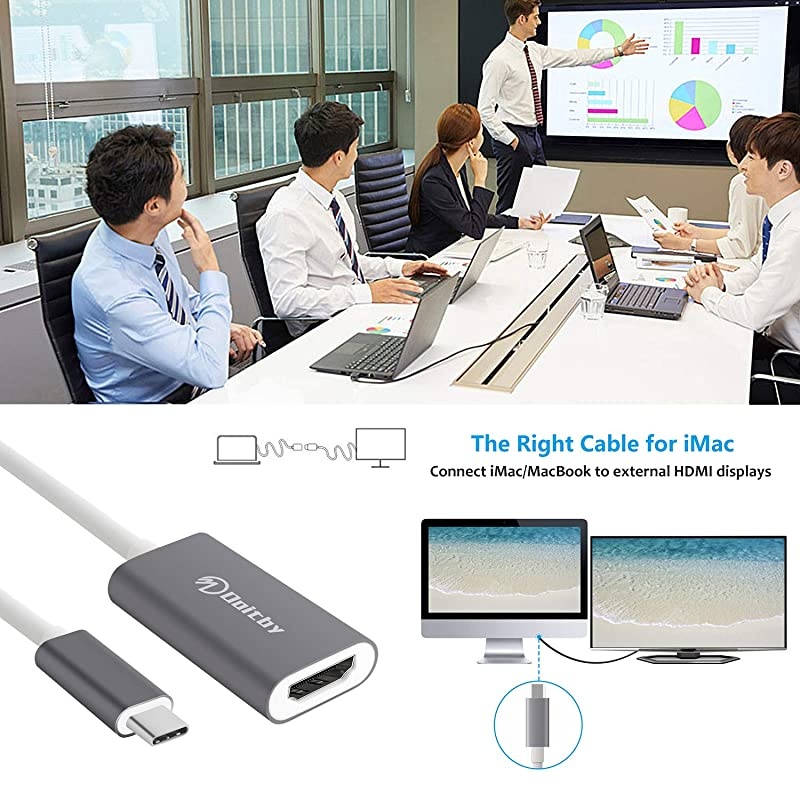 USB C to HDMI Adapter 4K Aluminum USB C HDMI Adapter Compatible with MacBook ProSamsung S20S10S9S8 iMacMacBook Air DELL XPS Surface Book Pixelbook and More Thunderbolt 3 Compatible