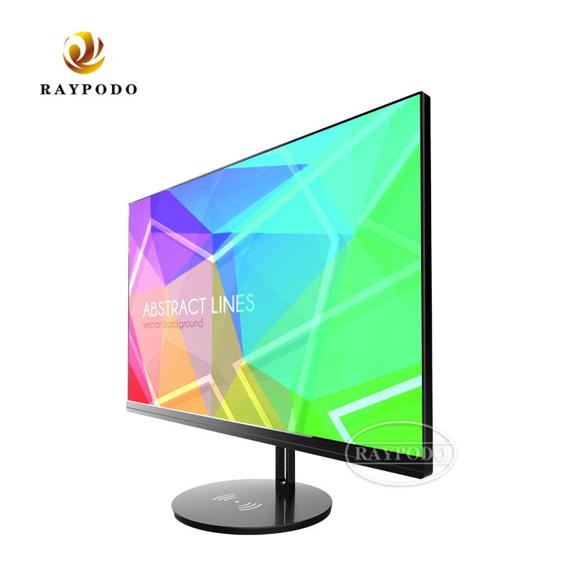 Raypodo New design 23.8 inch FHD All In One computer I3-7100 / I5-7400 / I7-8700 4G+120GB SSD with popup camera and wireless phone charging stand