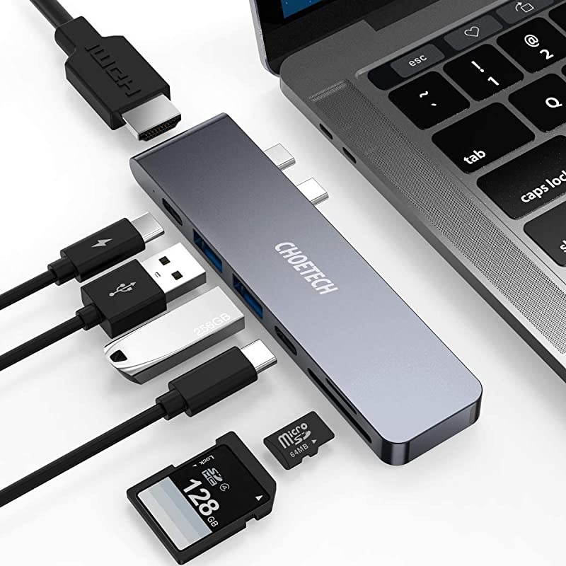 MacBook Pro USB Adapter  7in1 MacBook Pro Adapters with 4K HDMI 2 USB 30 100W USB C Power Delivery Micro SDSD Card Reader for MacBook Pro 2020201920182017 MacBook Air 20202019