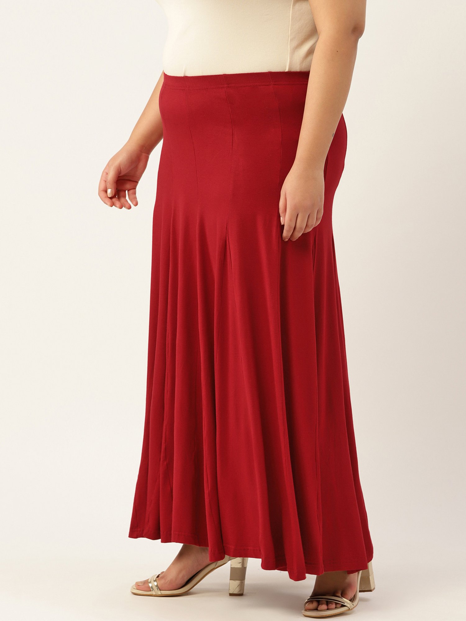 theRebelinme Maroon Maxi Skirt