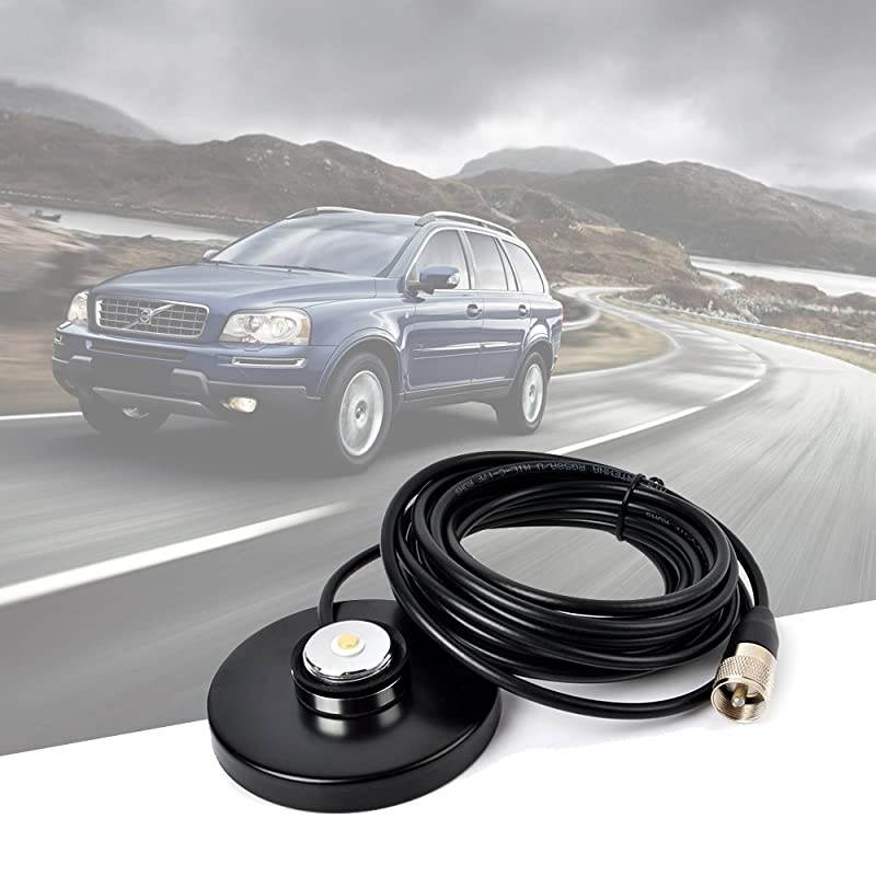 NMO Radio Antenna Magnet Mount 35 Base 16ft RG58 Coax Cable PL259 Connector with N Male to SO239 Adapter for Mobile Transceiver