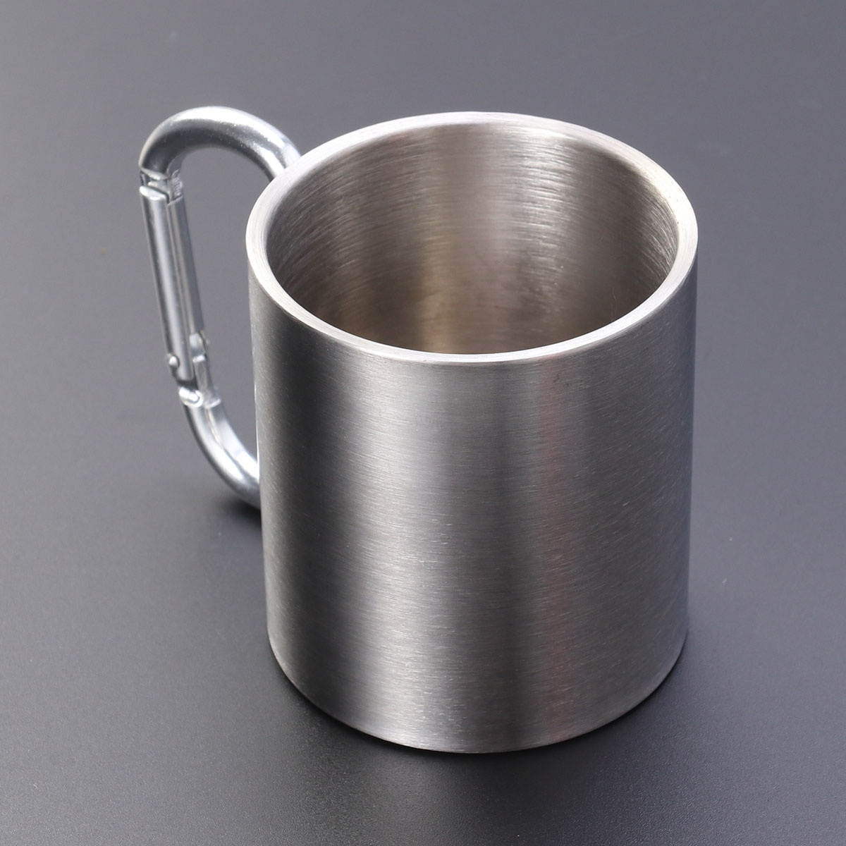 Lock Catch Mountaineering Cup Simple Practical Water Cup for Outdoor Sports Travel (Stainless Color)
