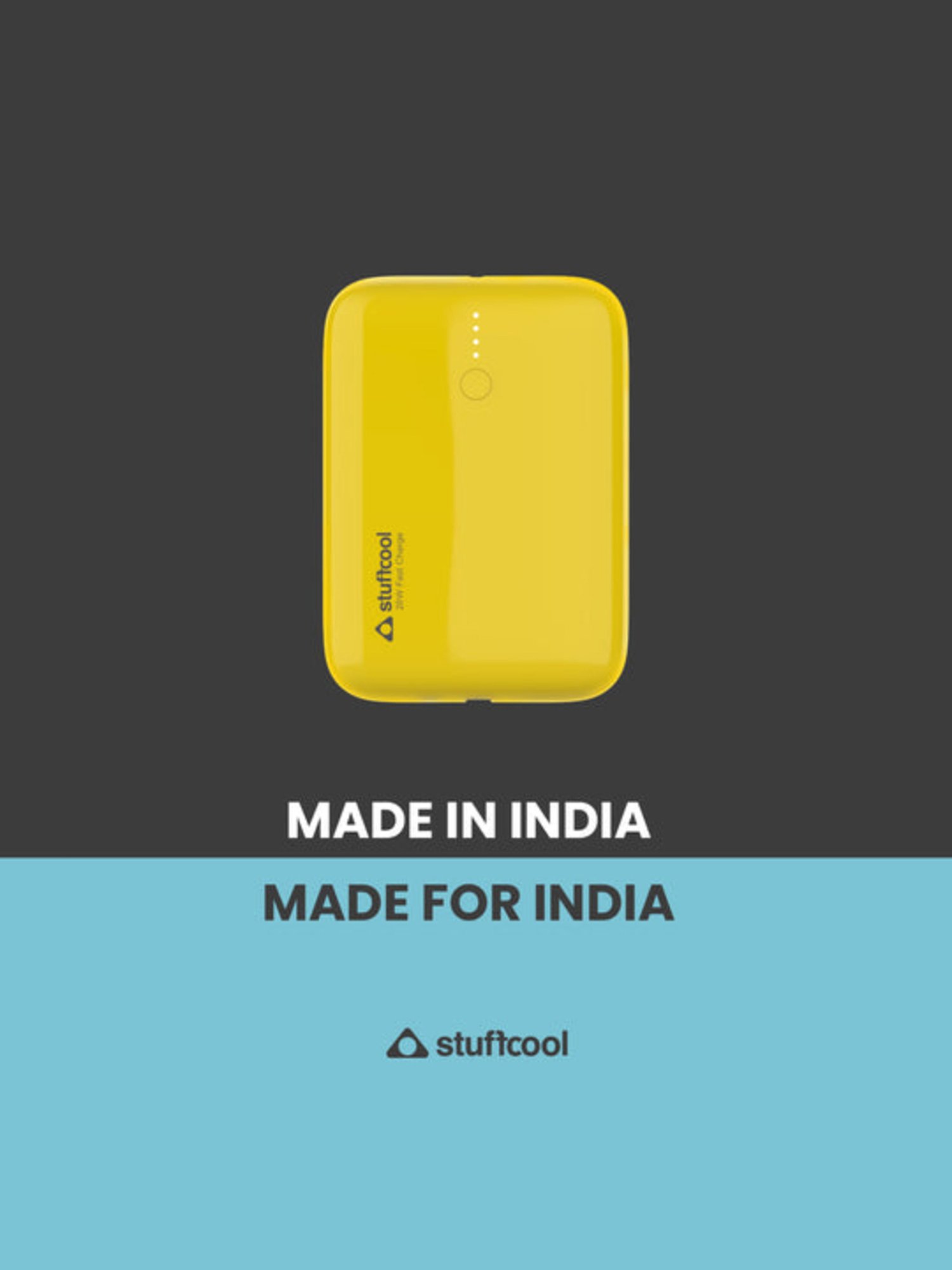 Stuffcool Palm Smallest 10000mAh PD20W Type C Powerbank (Yellow)