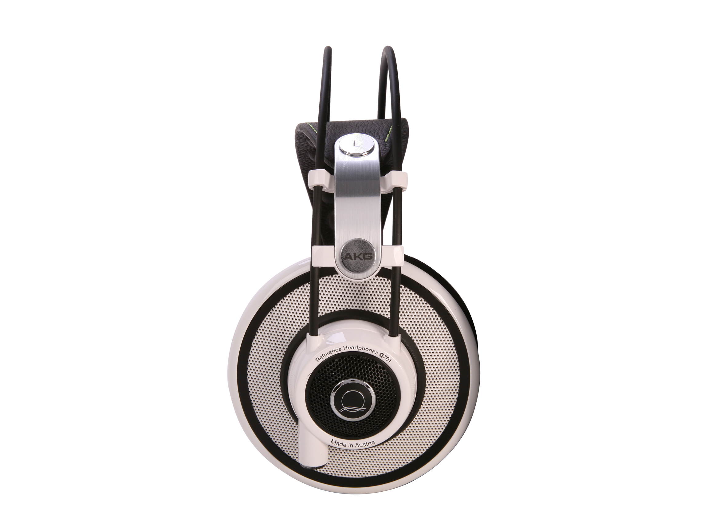 AKG White with Lime Accents Q701WHT Over-Ear Quincy Jones Signature Line Reference-Class Premium Headphone (White)