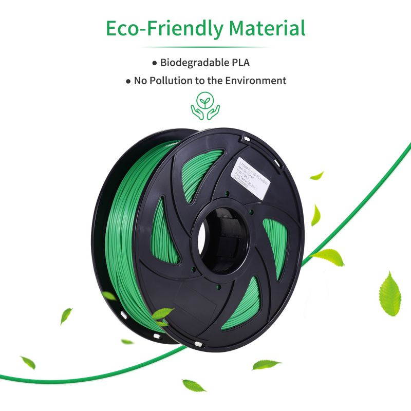 Aibecy Normal PLA 3D Printer Filament Eco-Friendly Printing Consumables 1.75mm Diameter 1kg(2.2lbs) Spool Dimensional Accuracy +/- 0.05mm Green