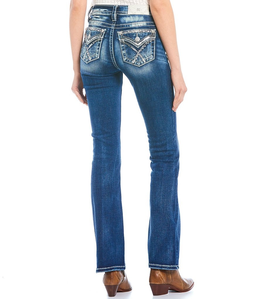 Miss Me Chloe Embellished Criss Cross Flap Bootcut Jeans