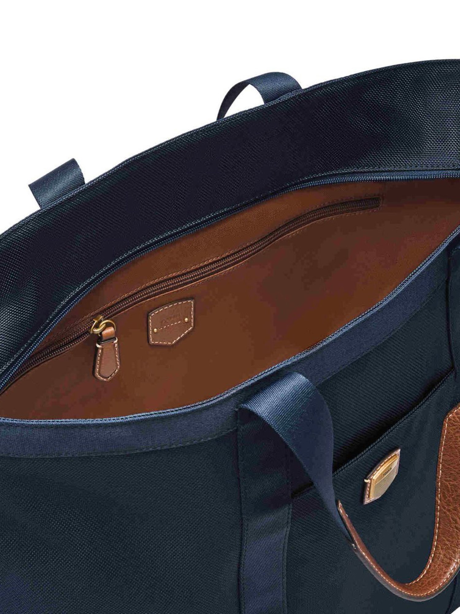 Fossil Hayes Navy Blue Nylon Solid Tote Handbag