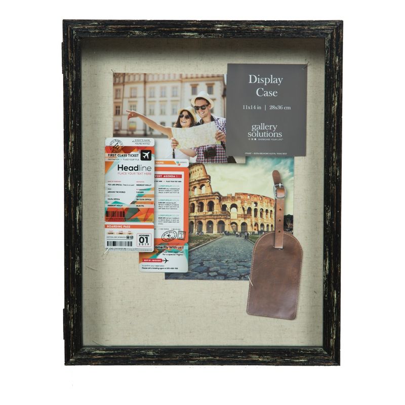 12" x 15" Distressed Shadow Box - Black - Gallery Solutions
