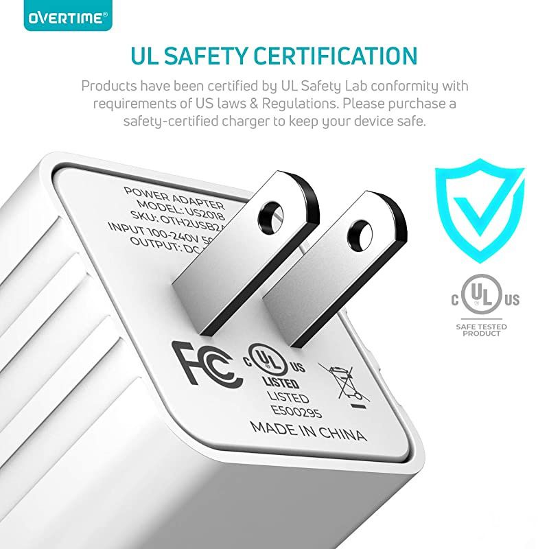 iPhone Charger and 6ft Cable  Apple MFi Certified Lightning Cable with Dual USB Wall Charger 24Amp Adapter for iPhone 11 Pro Max XS XR X 8 7 6S 6 Plus SE 5S 5C 5 AirPods iPad Silver