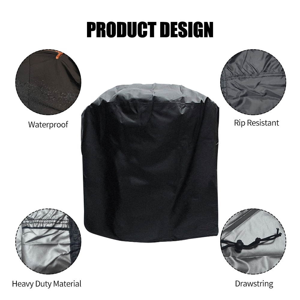 BBQ Grill Cover Barbecue Gas Grill Cover 210D Waterproof Heavy Duty Rip Resistant Dust-Proof Charcoal Electric Grill Cover