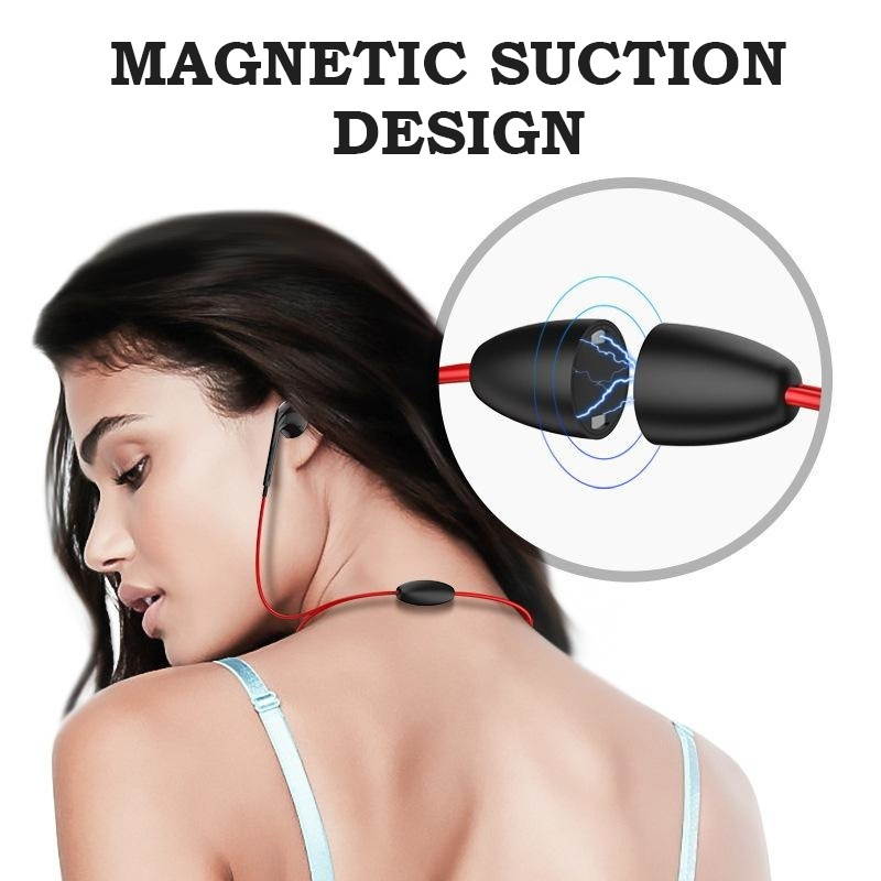 Sports Bluetooth Headset, Magnetic Waterproof Stereo Headset, Wireless Necklace Pendant Headphones