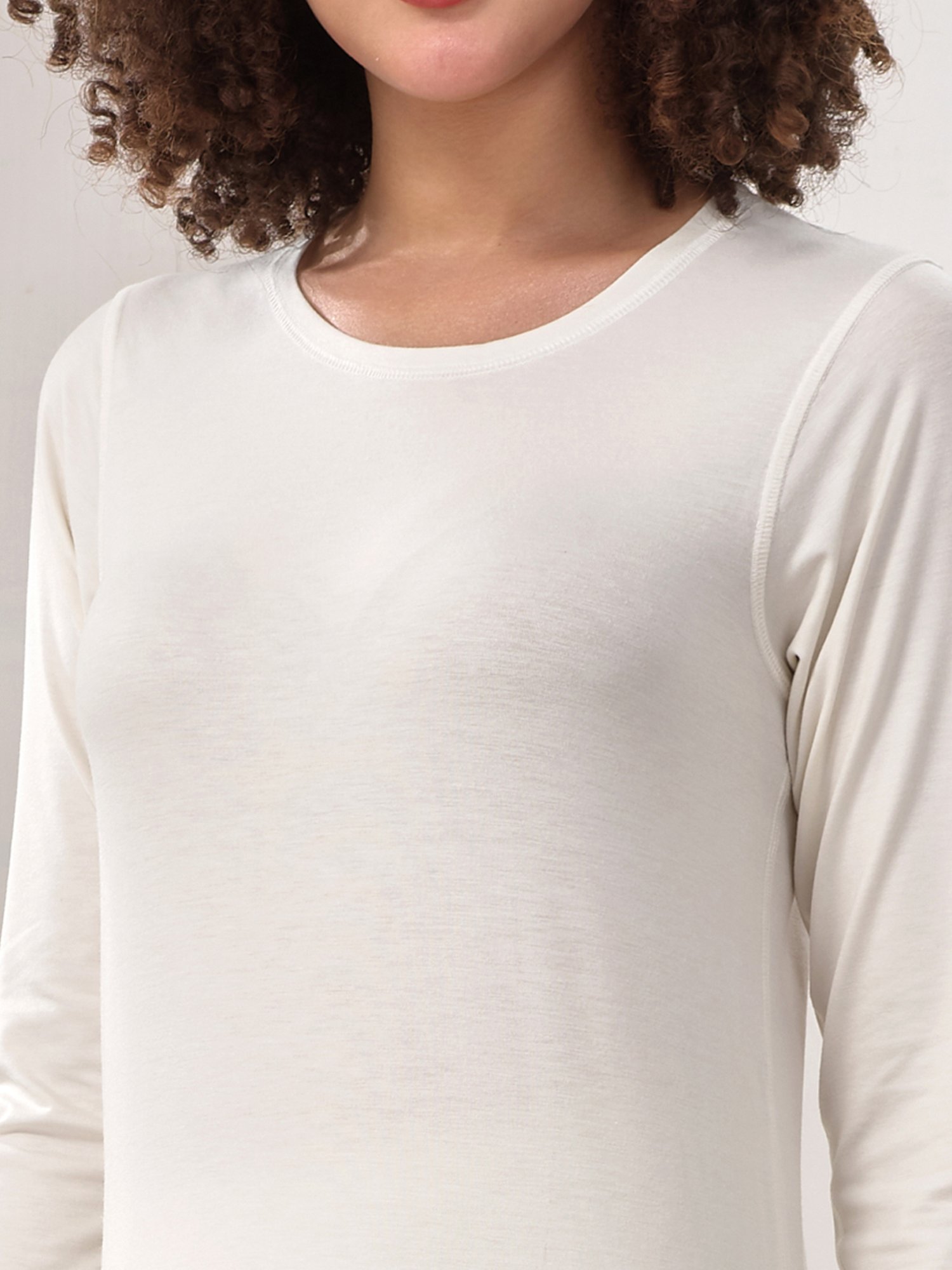 LUX Inferno Off-White Plain Thermal Top