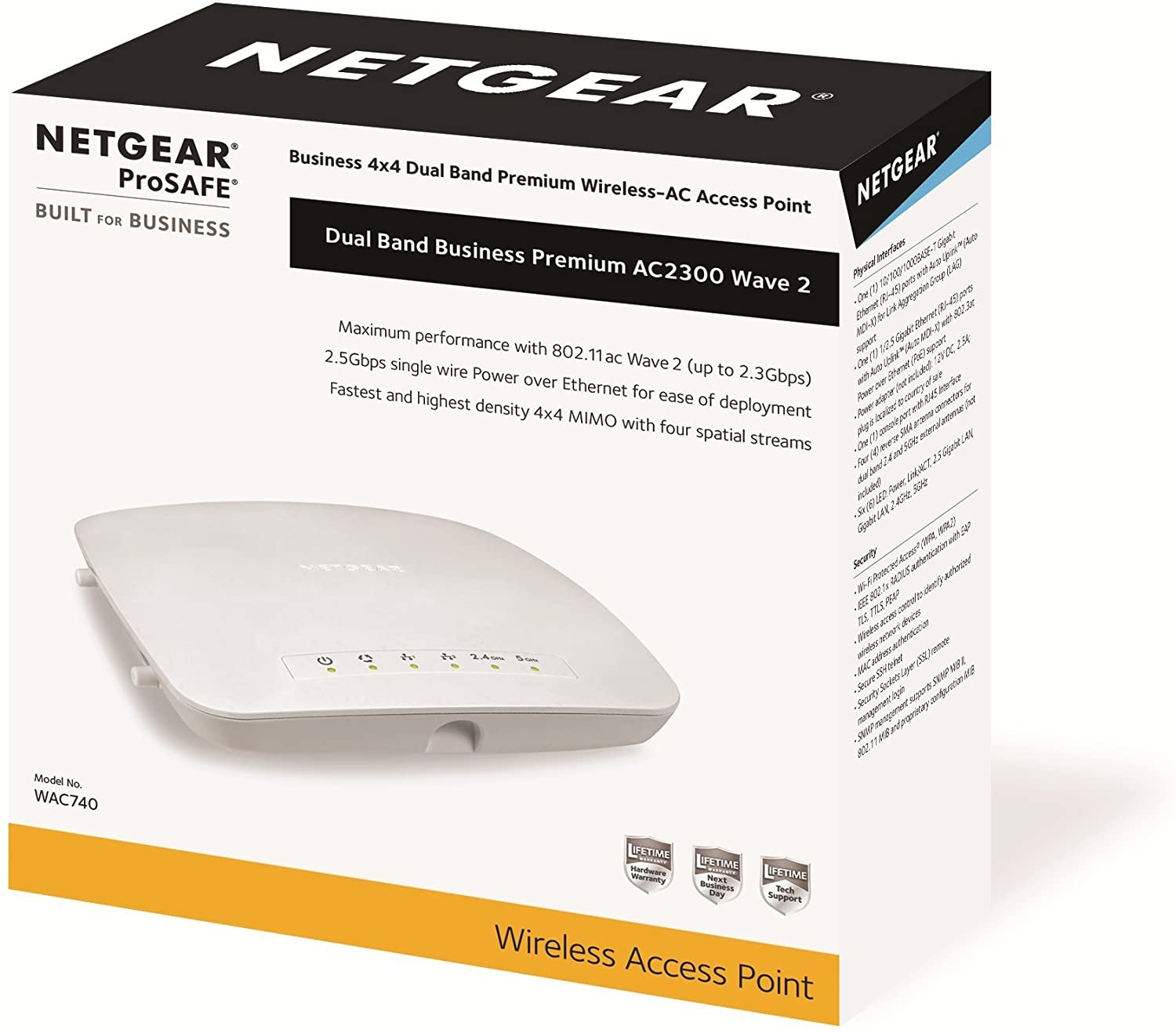 NETGEAR WAC740 ProSAFE Premium Wireless Access Point 4x4 AP 802.11ac Wave 2