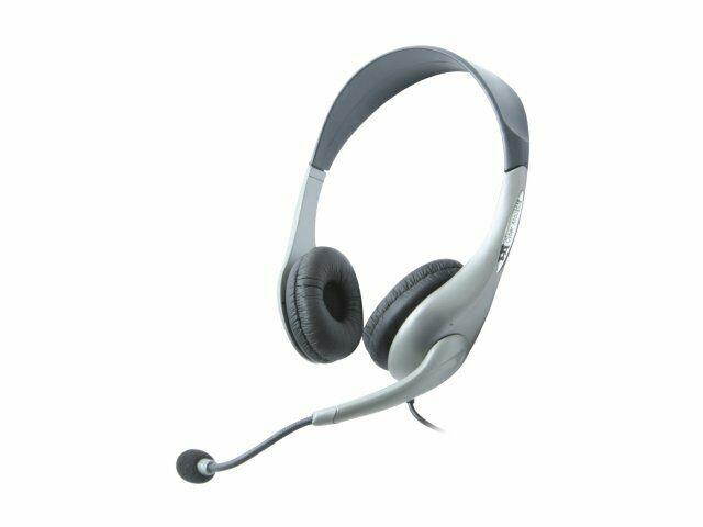 Cyber Acoustics AC-202B Stereo Headphones Headset w/ Boom Microphone Mic - NEW