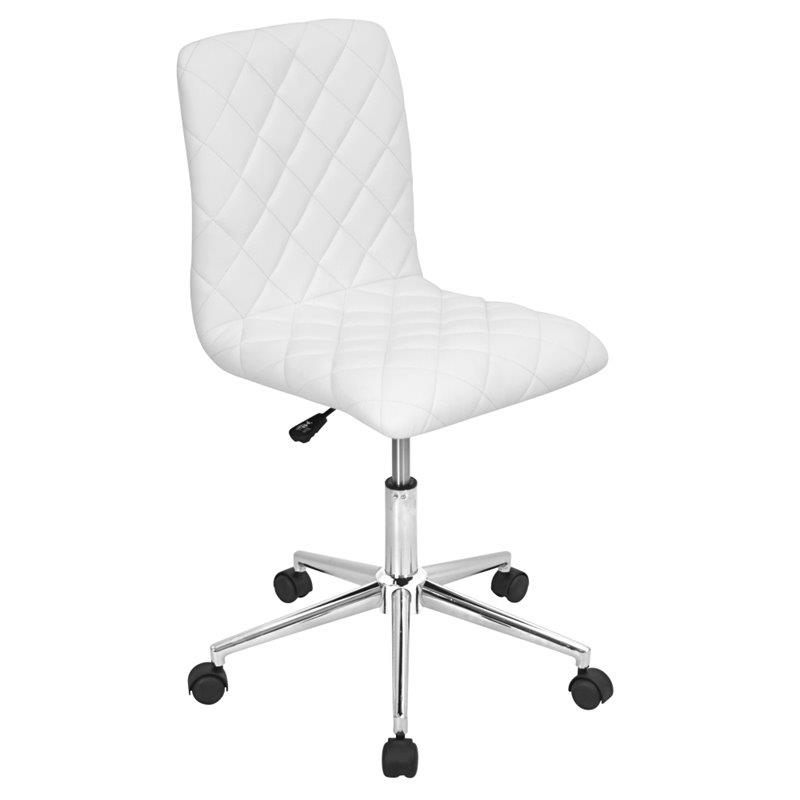Lumisource Caviar Swivel Office Chair in White