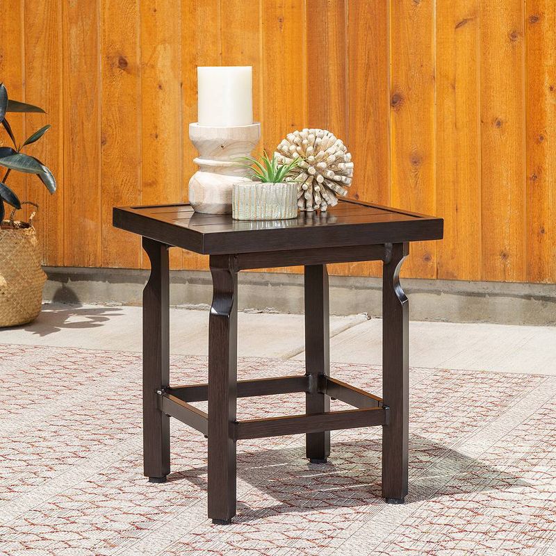 Colton Side Table with Metal Slat Top - Brown - La-Z-Boy