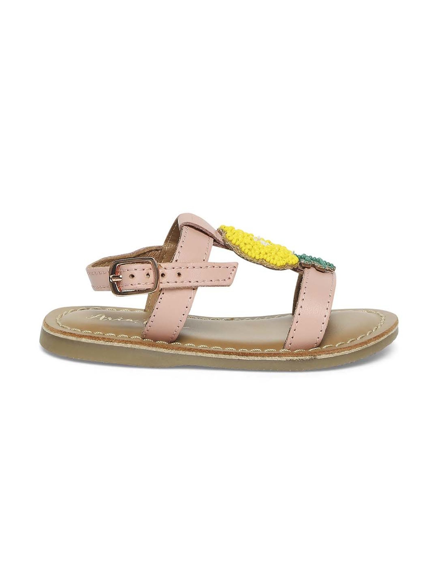 Aria Nica Kids Flower Pink & Brown Casual Sandals