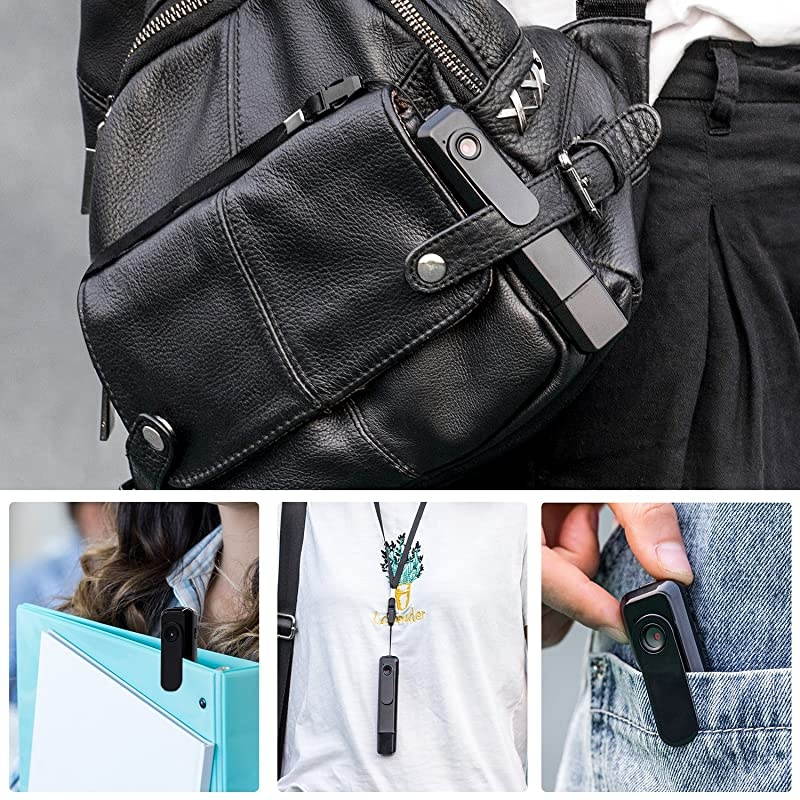 Body Camera HD 1080P Wearable Mini Hidden Spy Pen Camera Portable Cop Pocket Cam Convert Video Recorder USBOne Key Fast Record Police Body Cameras for HomeOffice No Need Charging Cable